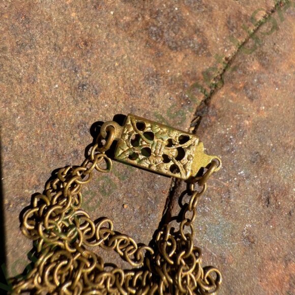 Costume Grade Goldtone Paste Stanhope Cross Necklace - Picture 5 of 6